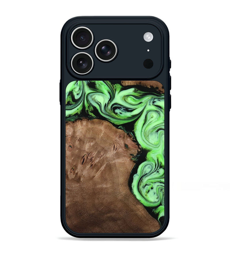 iPhone 17 Pro Max Wood Phone Case - Miley (Green, 818541)
