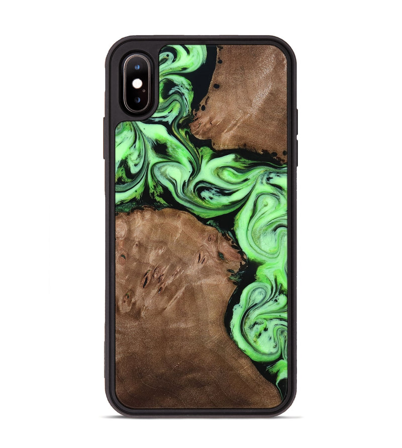 iPhone Xs Max Wood Phone Case - Miley (Green, 818541)