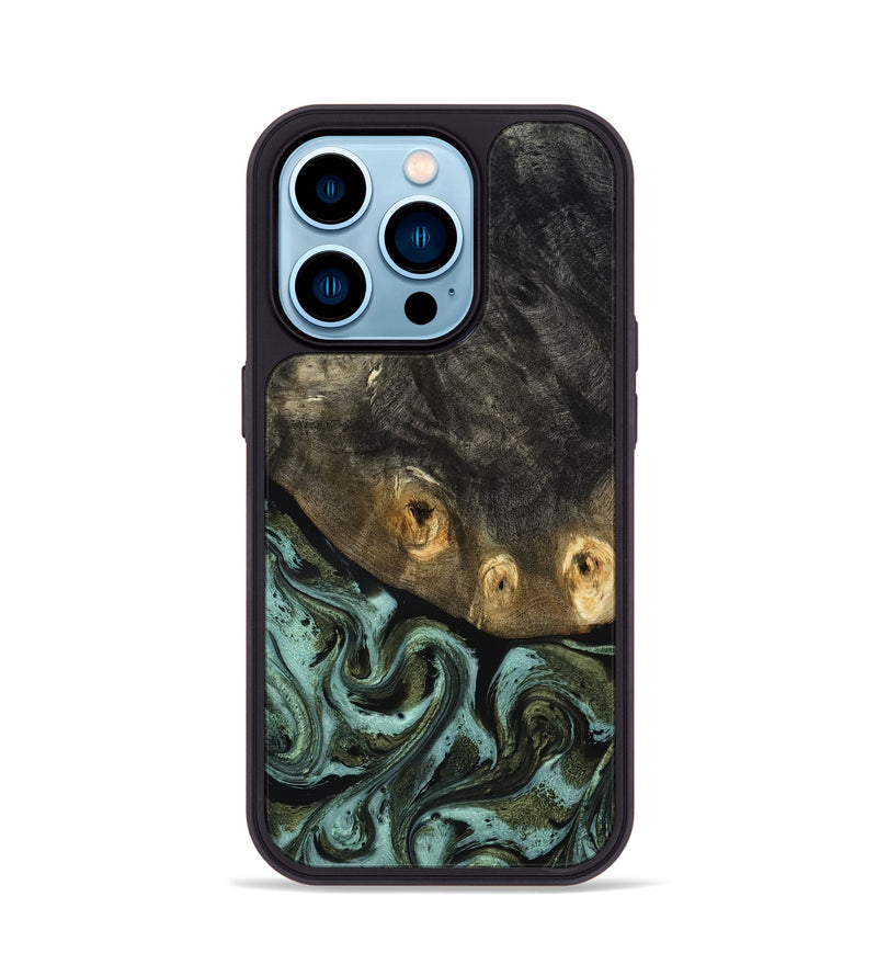 iPhone 14 Pro Wood Phone Case - Lissie (Green, 818542)