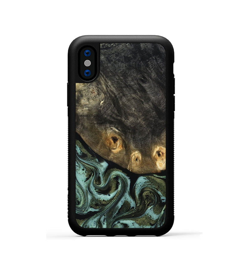 iPhone Xs Wood Phone Case - Lissie (Green, 818542)