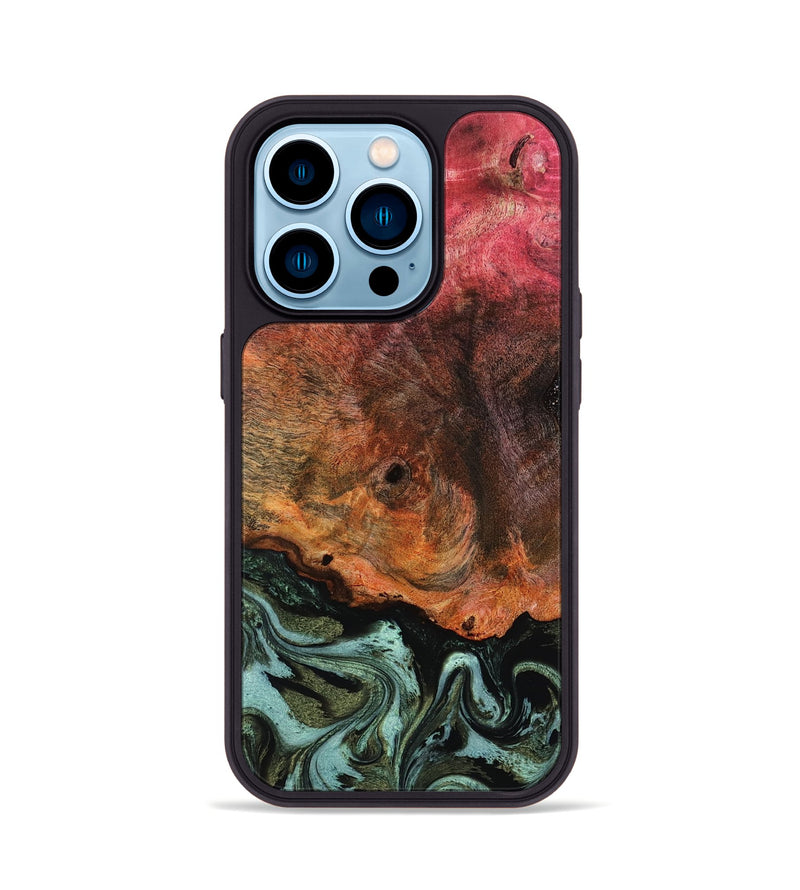 iPhone 14 Pro Wood Phone Case - Luis (Green, 818543)