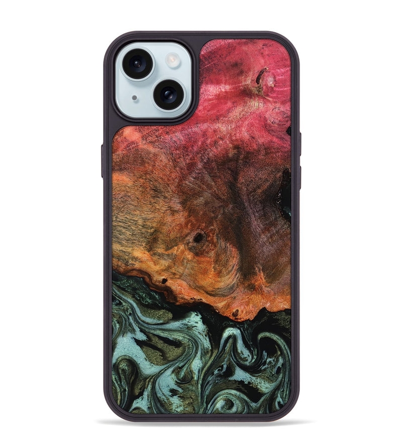 iPhone 15 Plus Wood Phone Case - Luis (Green, 818543)