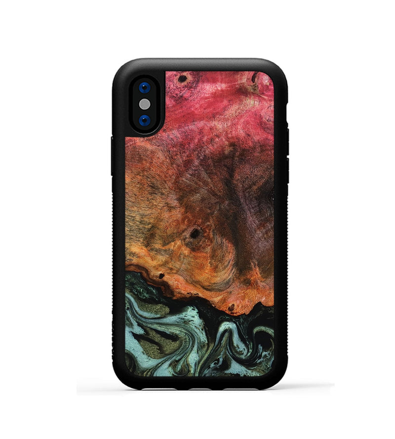 iPhone Xs Wood Phone Case - Luis (Green, 818543)
