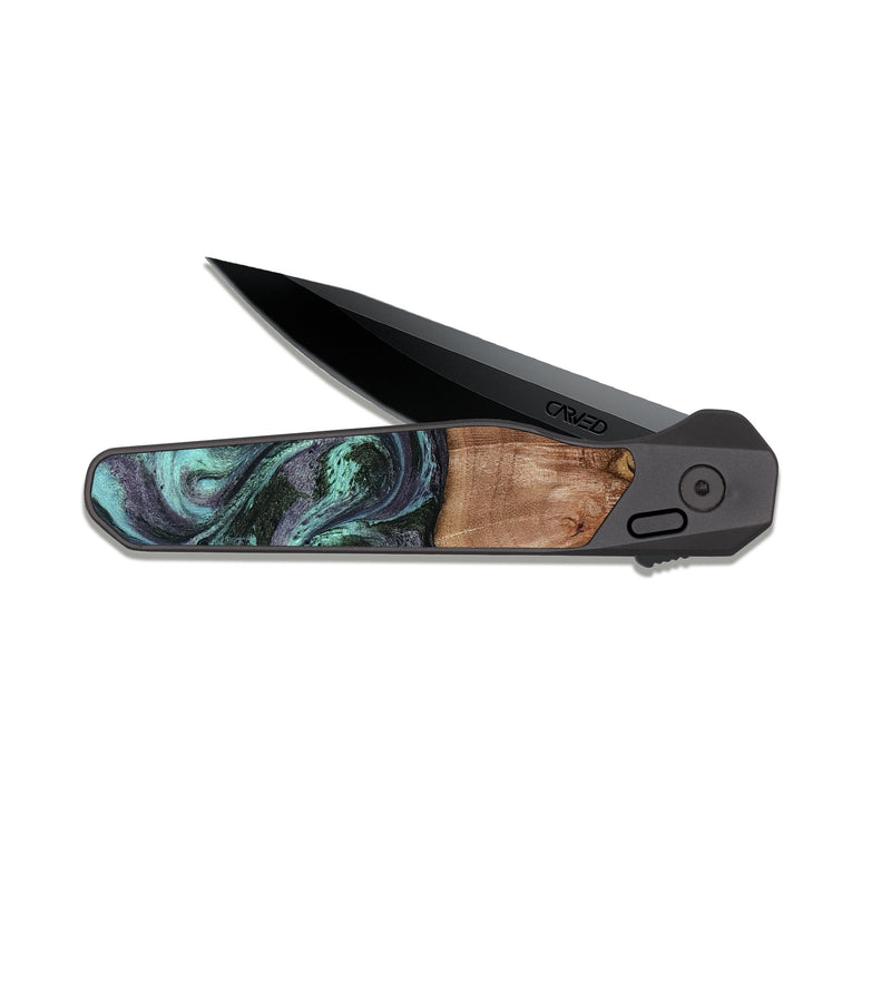 EDC Dark Slate Wood Pocket Knife - Selah (Green, 818544)