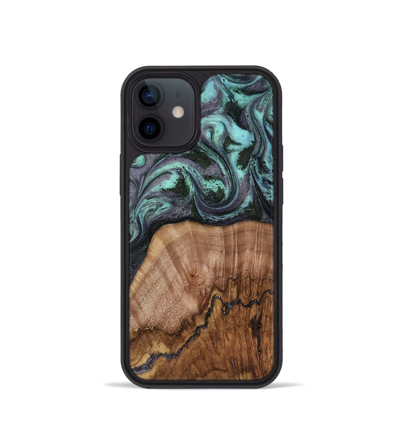 iPhone 12 mini Wood Phone Case - Selah (Green, 818544)