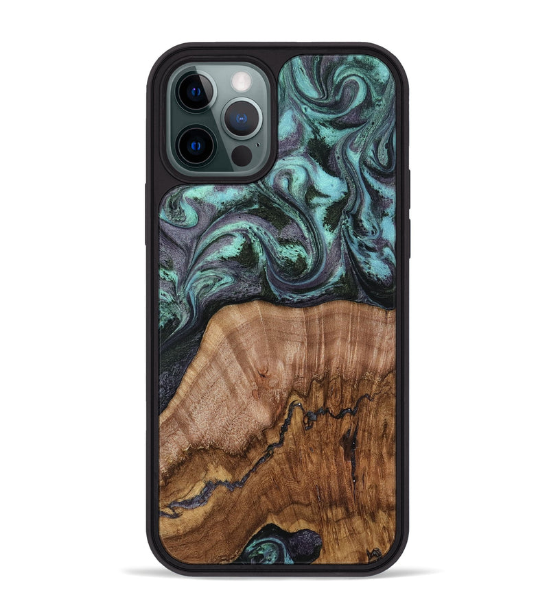 iPhone 12 Pro Max Wood Phone Case - Selah (Green, 818544)