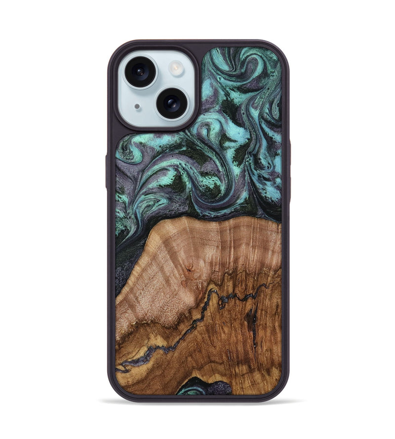 iPhone 15 Wood Phone Case - Selah (Green, 818544)