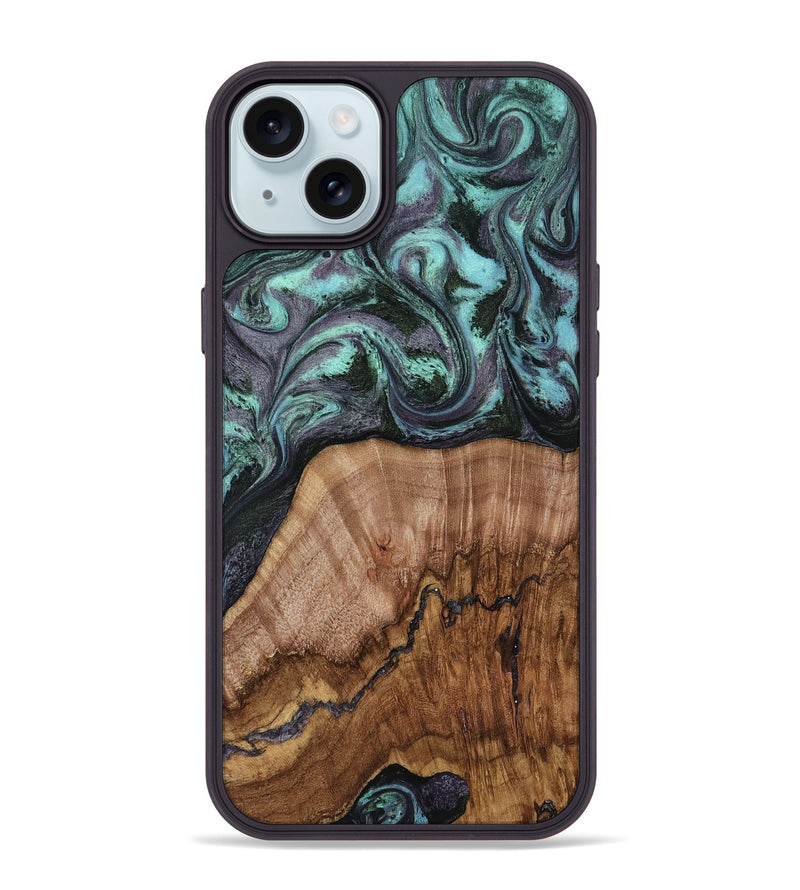 iPhone 15 Plus Wood Phone Case - Selah (Green, 818544)