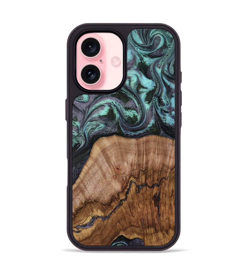 iPhone 16 Wood Phone Case - Selah (Green, 818544)