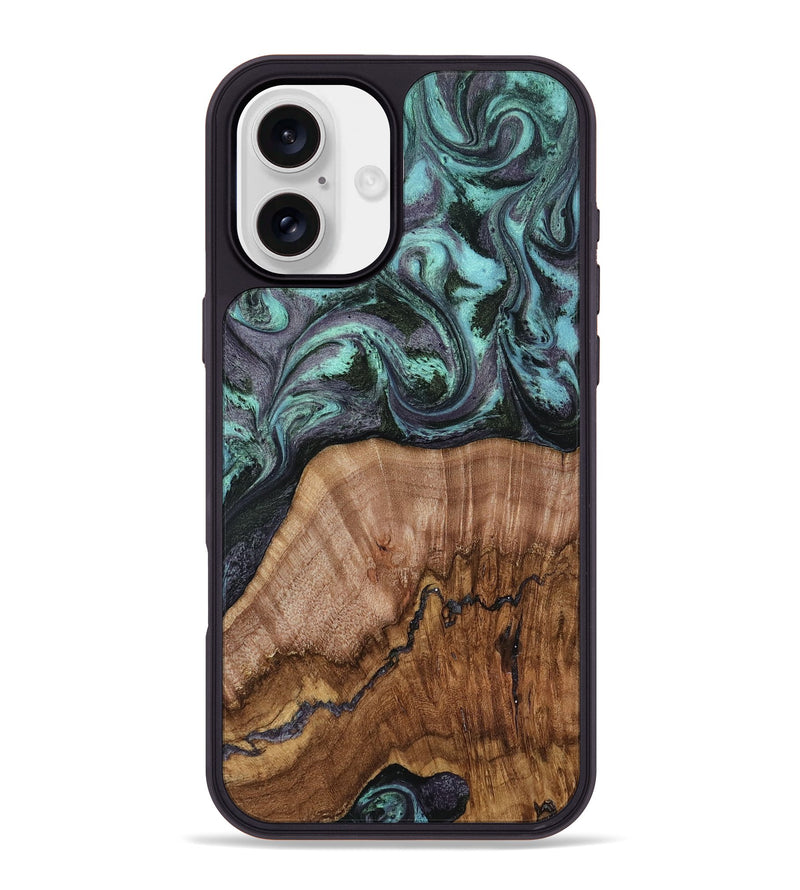 iPhone 16 Plus Wood Phone Case - Selah (Green, 818544)
