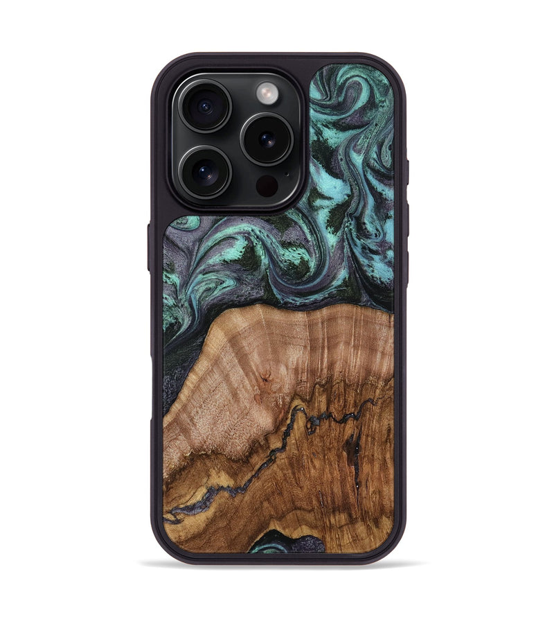 iPhone 16 Pro Wood Phone Case - Selah (Green, 818544)