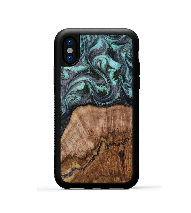 iPhone Xs Wood Phone Case - Selah (Green, 818544)