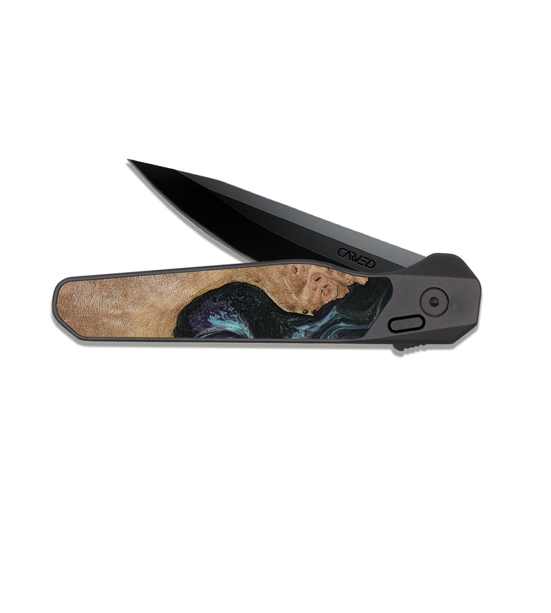 EDC Dark Slate Wood Pocket Knife - Adda (Green, 818545)