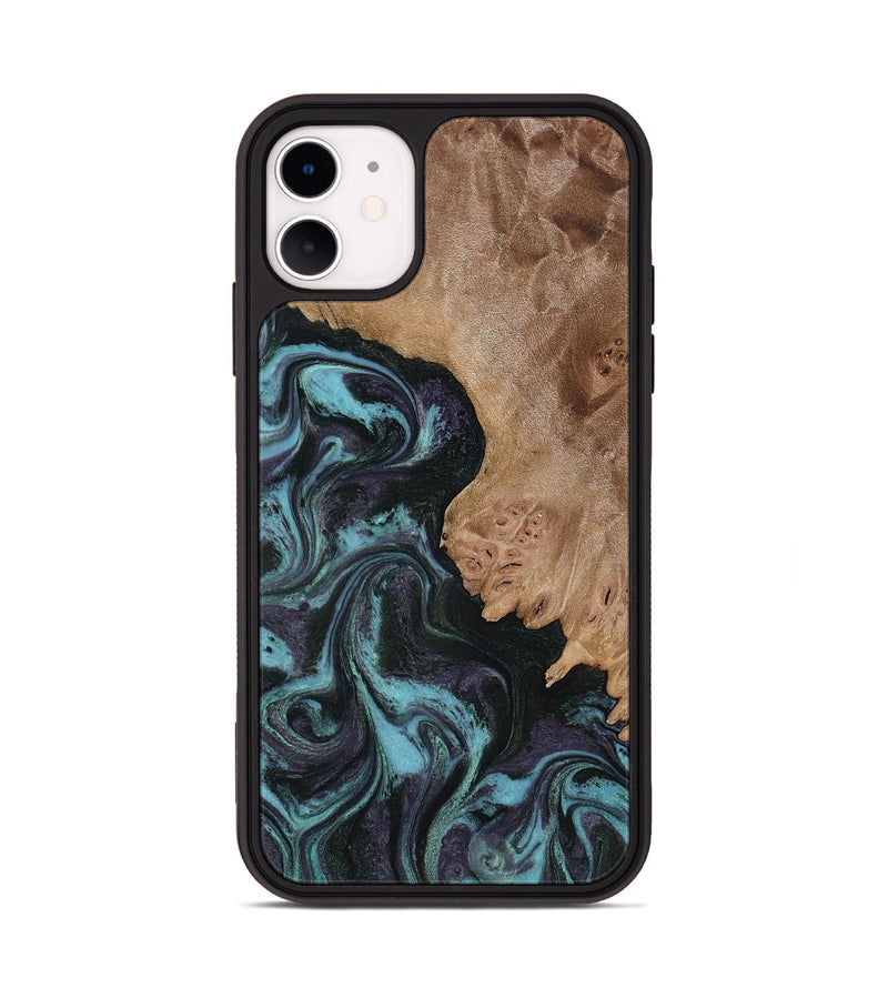 iPhone 11 Wood Phone Case - Adda (Green, 818545)