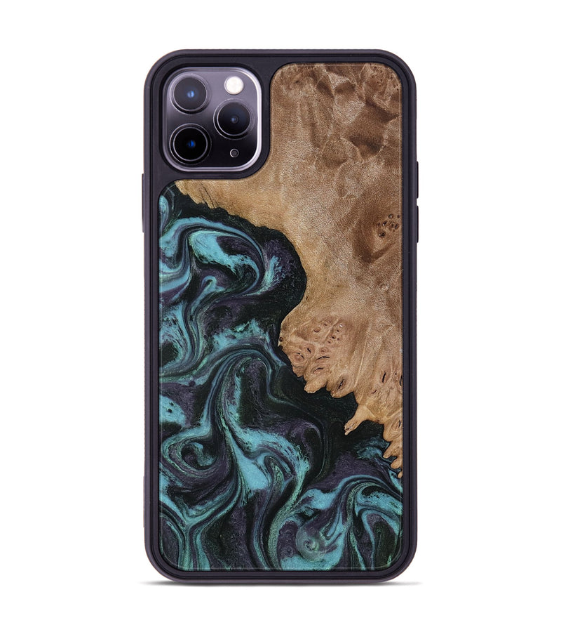 iPhone 11 Pro Max Wood Phone Case - Adda (Green, 818545)