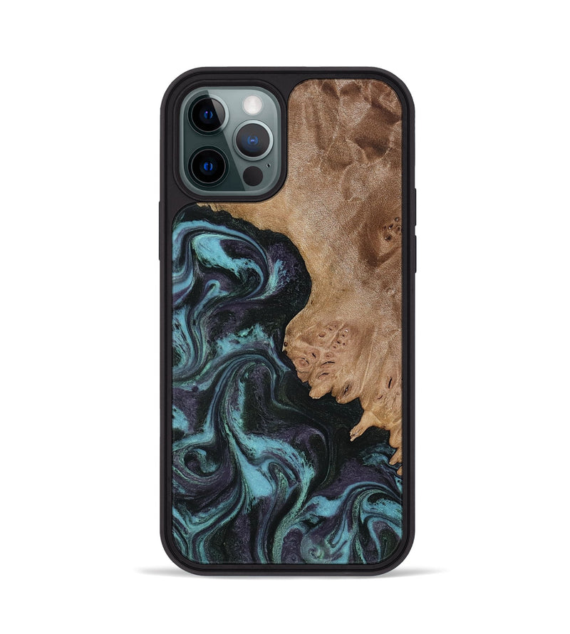 iPhone 12 Pro Wood Phone Case - Adda (Green, 818545)