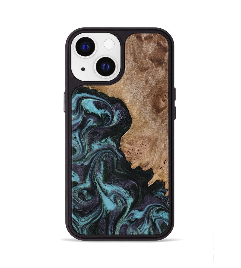 iPhone 13 Wood Phone Case - Adda (Green, 818545)