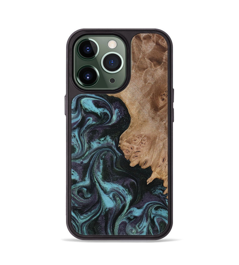iPhone 13 Pro Wood Phone Case - Adda (Green, 818545)