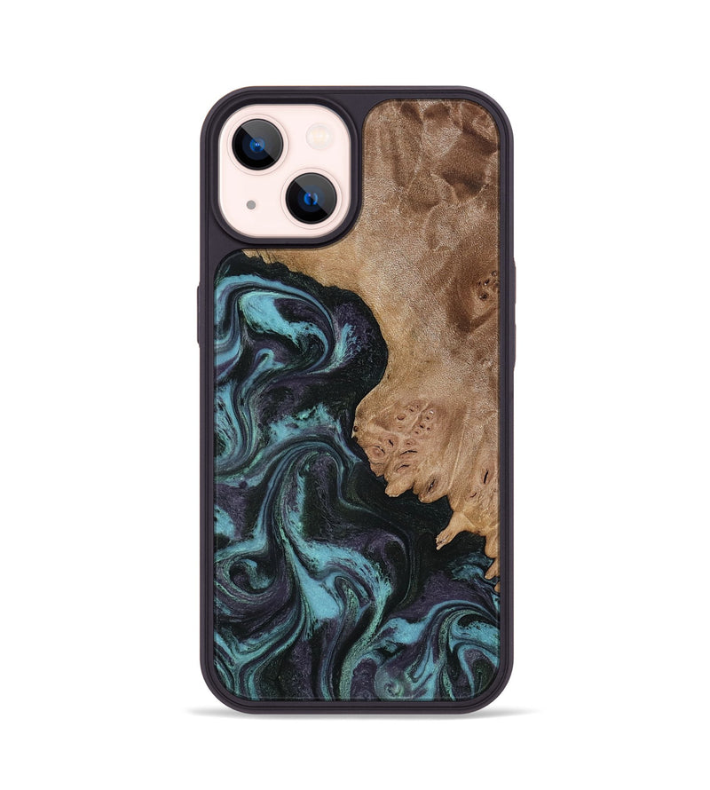 iPhone 14 Wood Phone Case - Adda (Green, 818545)