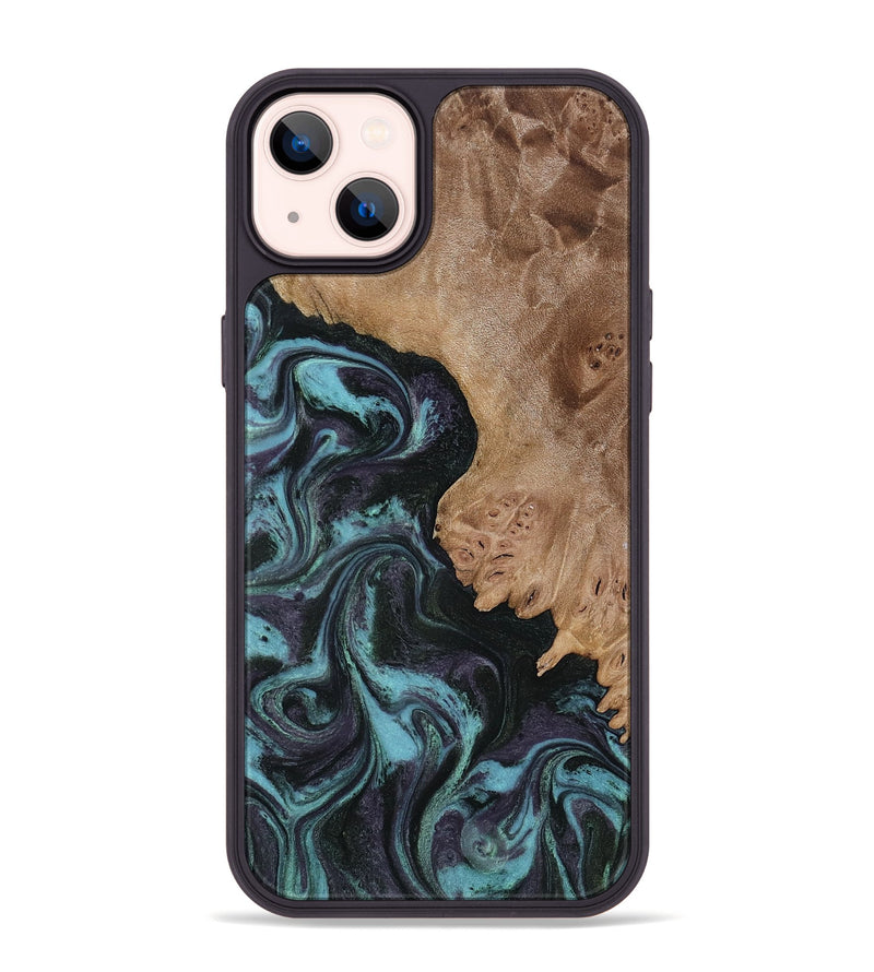 iPhone 14 Plus Wood Phone Case - Adda (Green, 818545)