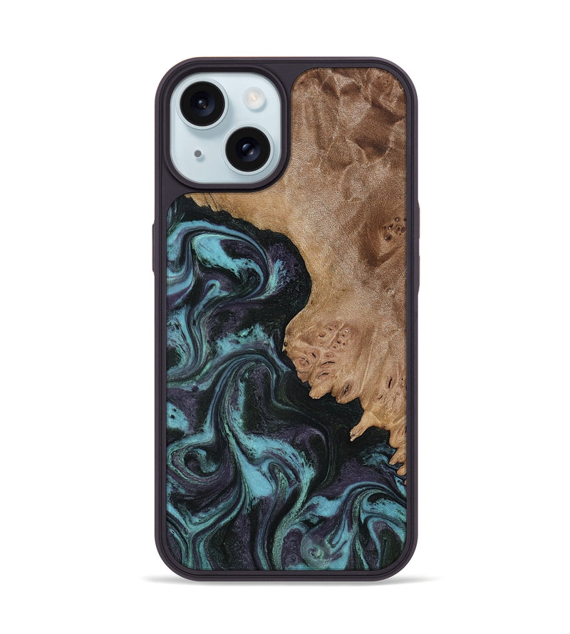 iPhone 15 Wood Phone Case - Adda (Green, 818545)