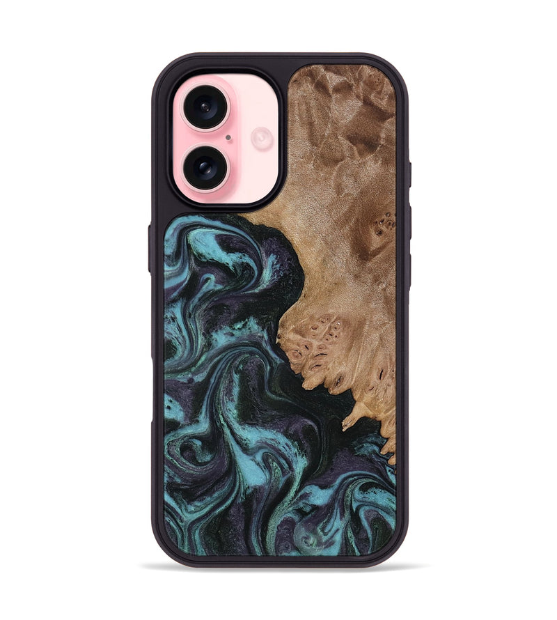 iPhone 16 Wood Phone Case - Adda (Green, 818545)