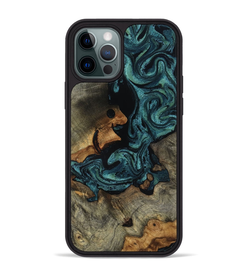 iPhone 12 Pro Max Wood Phone Case - Emmit (Green, 818547)