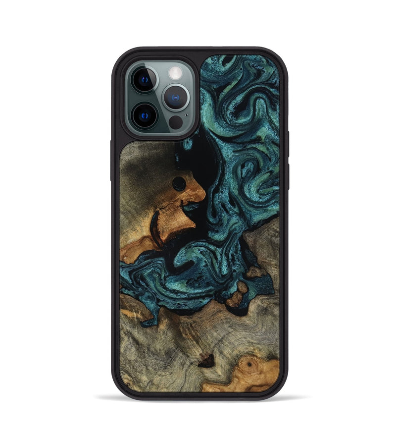 iPhone 12 Pro Wood Phone Case - Emmit (Green, 818547)