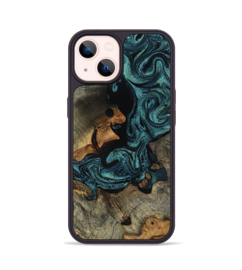 iPhone 14 Wood Phone Case - Emmit (Green, 818547)
