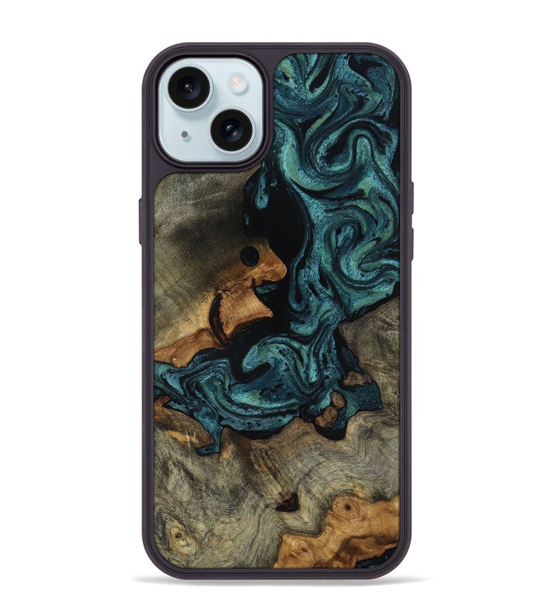 iPhone 15 Plus Wood Phone Case - Emmit (Green, 818547)