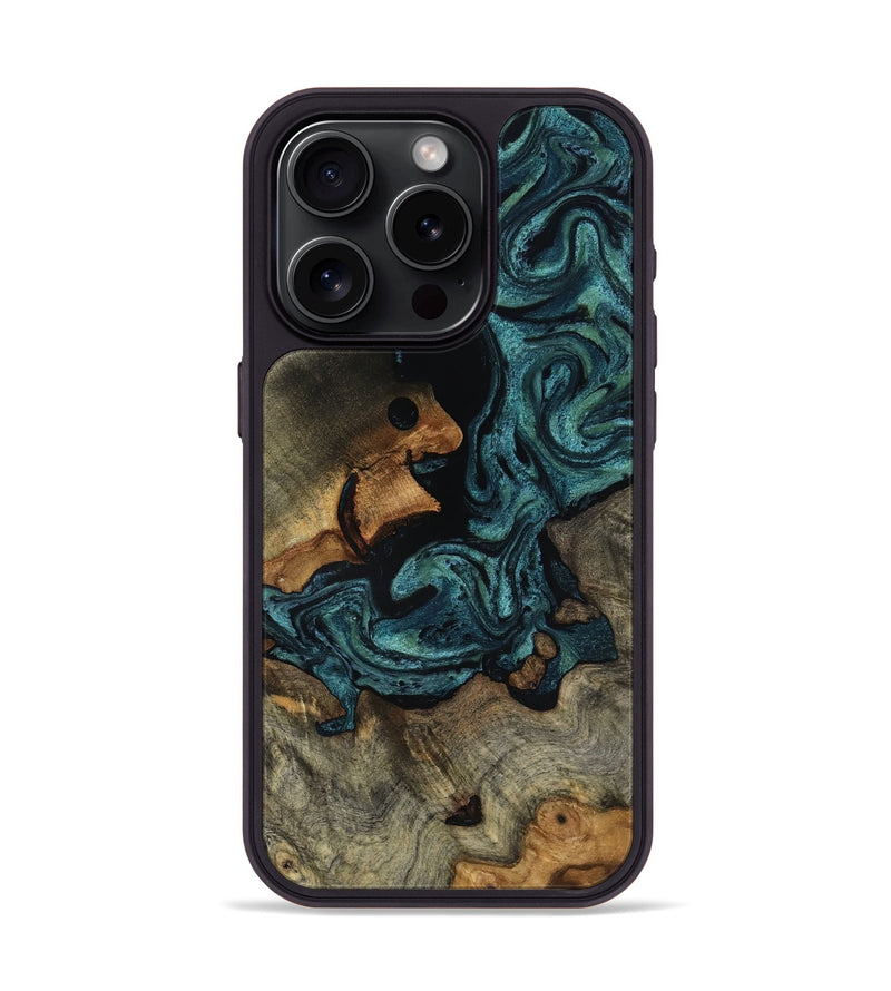 iPhone 15 Pro Wood Phone Case - Emmit (Green, 818547)
