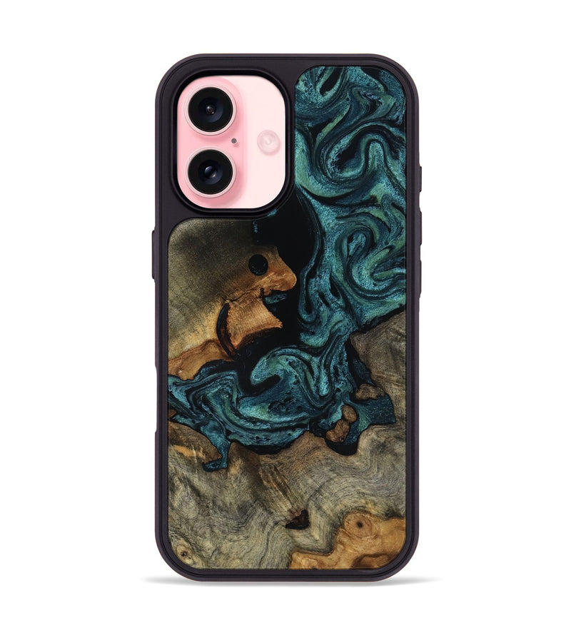 iPhone 16 Wood Phone Case - Emmit (Green, 818547)