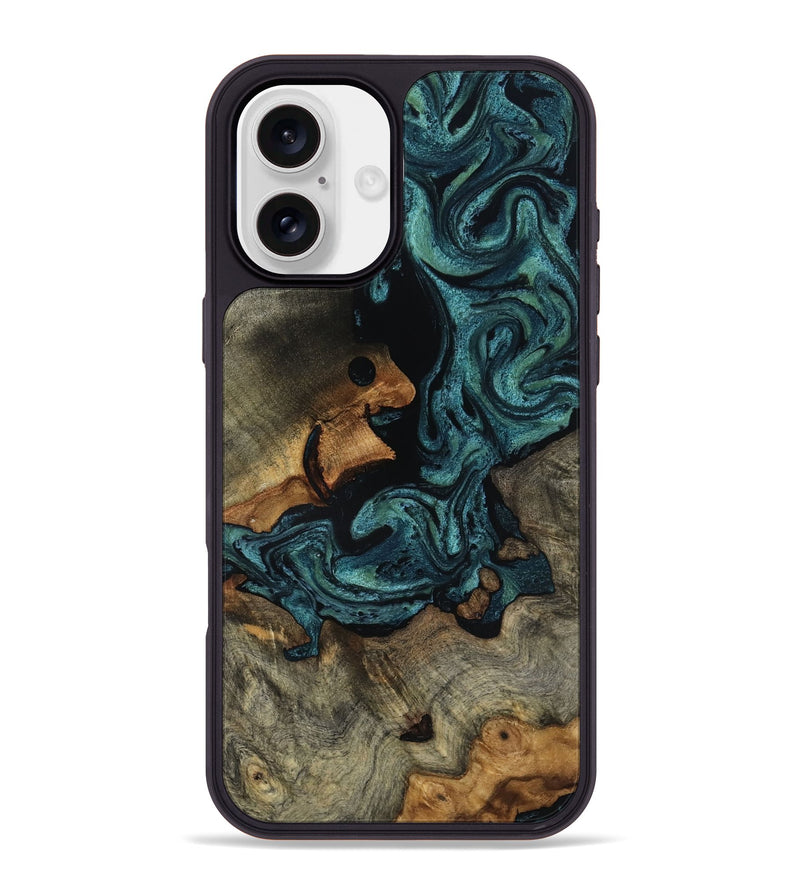 iPhone 16 Plus Wood Phone Case - Emmit (Green, 818547)