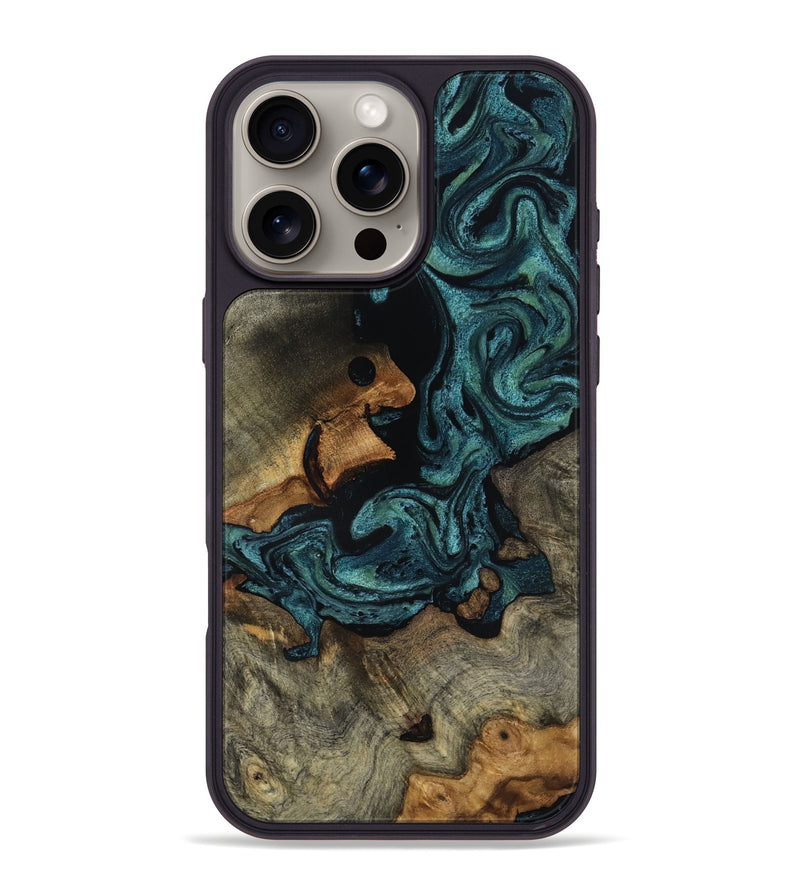 iPhone 16 Pro Max Wood Phone Case - Emmit (Green, 818547)