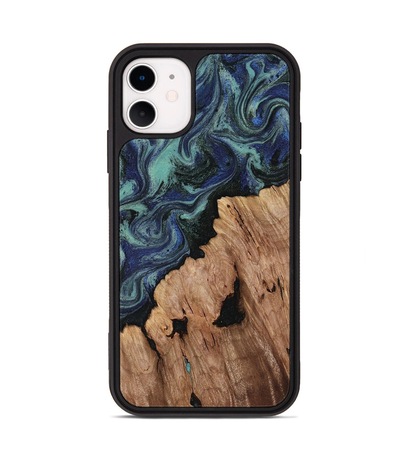 iPhone 11 Wood Phone Case - Hadley (Blue, 818548)