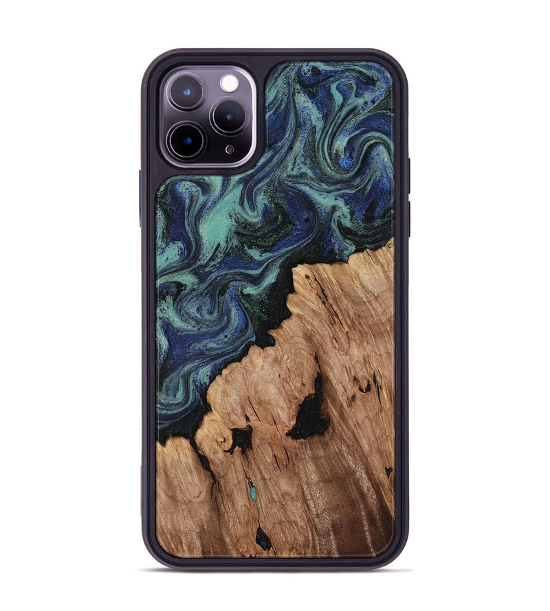 iPhone 11 Pro Max Wood Phone Case - Hadley (Blue, 818548)