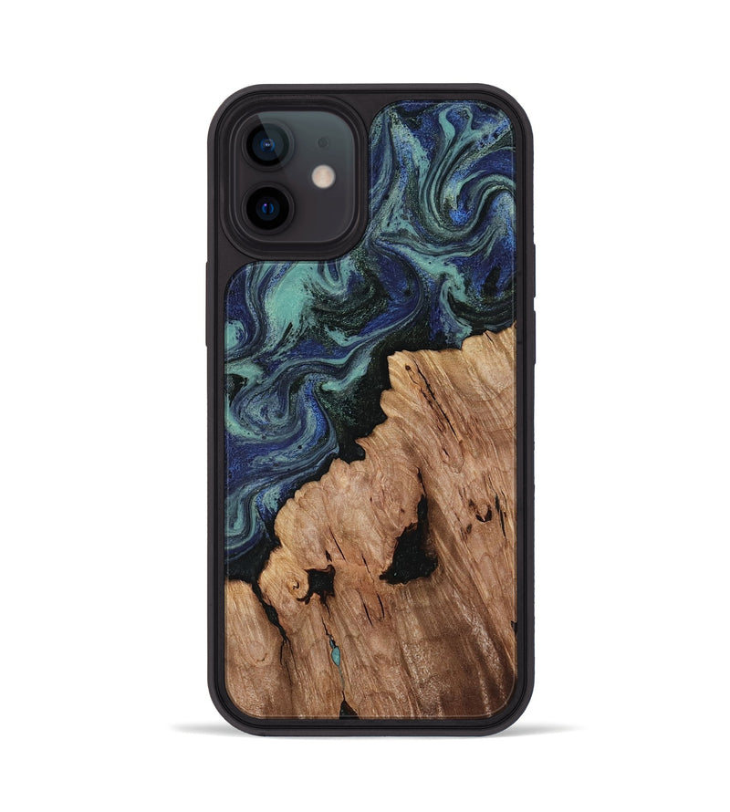 iPhone 12 Wood Phone Case - Hadley (Blue, 818548)