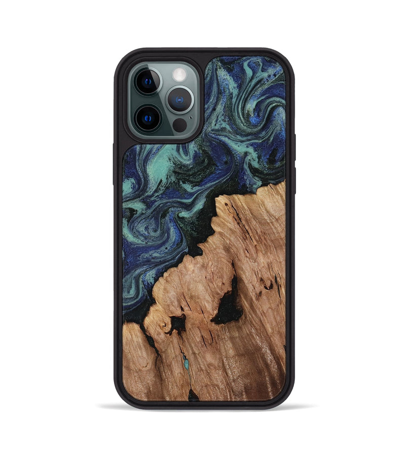 iPhone 12 Pro Wood Phone Case - Hadley (Blue, 818548)