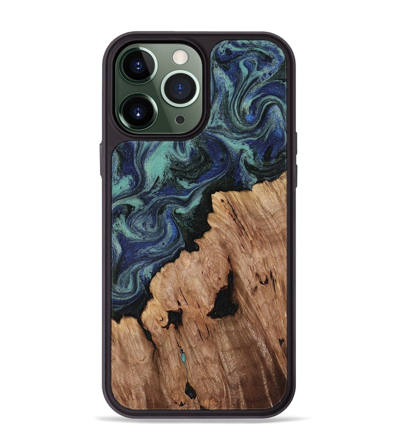 iPhone 13 Pro Max Wood Phone Case - Hadley (Blue, 818548)
