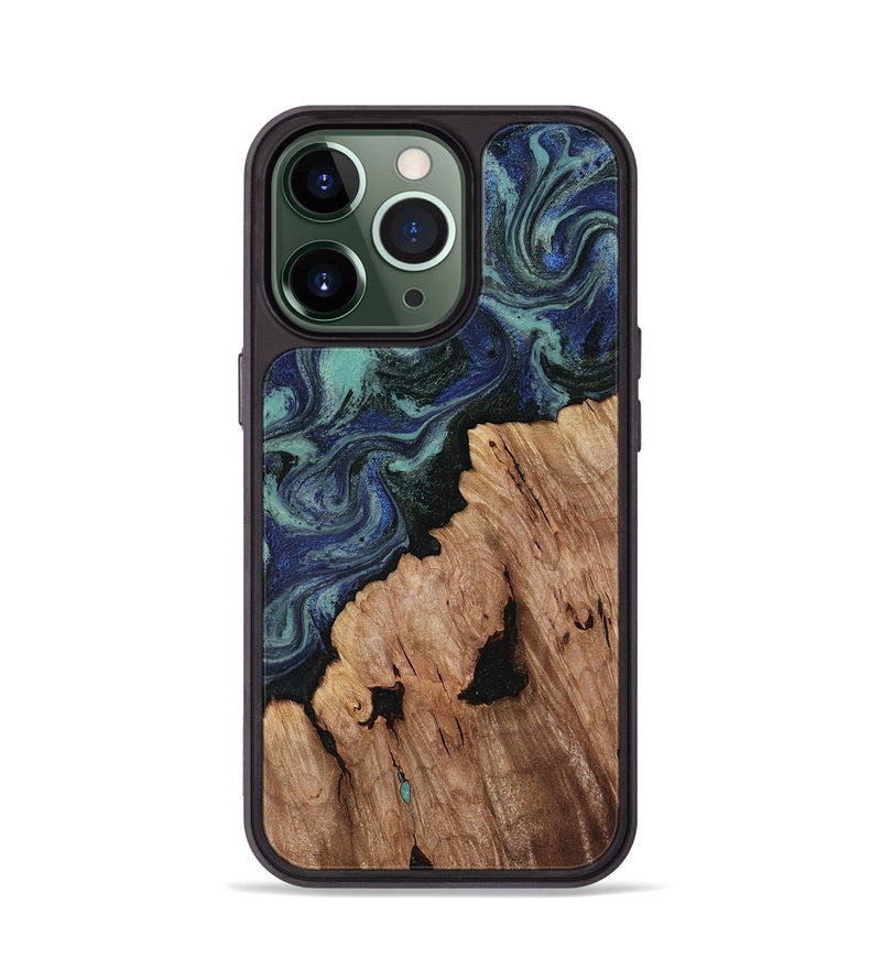 iPhone 13 Pro Wood Phone Case - Hadley (Blue, 818548)