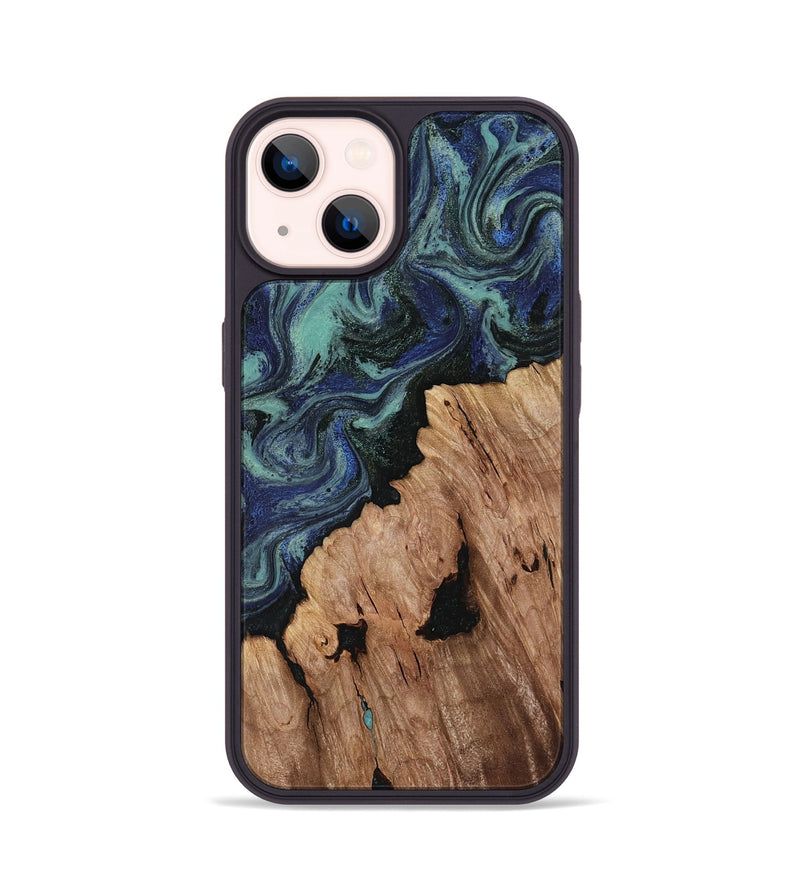 iPhone 14 Wood Phone Case - Hadley (Blue, 818548)