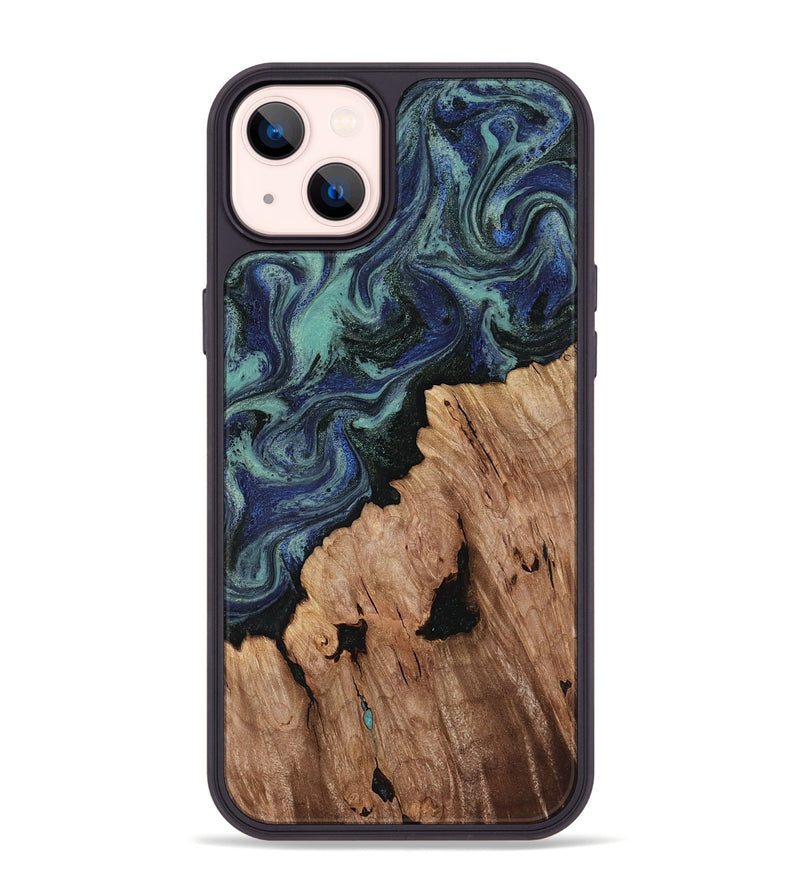 iPhone 14 Plus Wood Phone Case - Hadley (Blue, 818548)