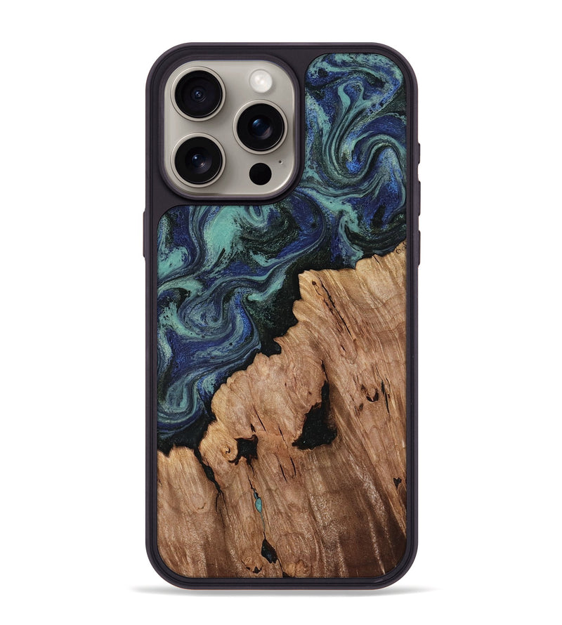 iPhone 15 Pro Max Wood Phone Case - Hadley (Blue, 818548)