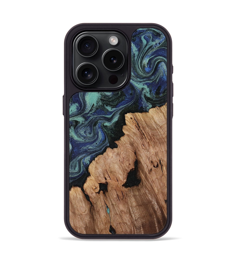iPhone 15 Pro Wood Phone Case - Hadley (Blue, 818548)