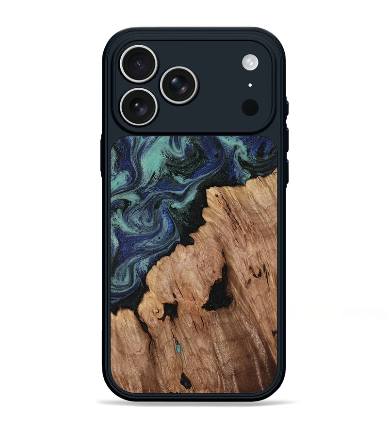iPhone 17 Pro Max Wood Phone Case - Hadley (Blue, 818548)