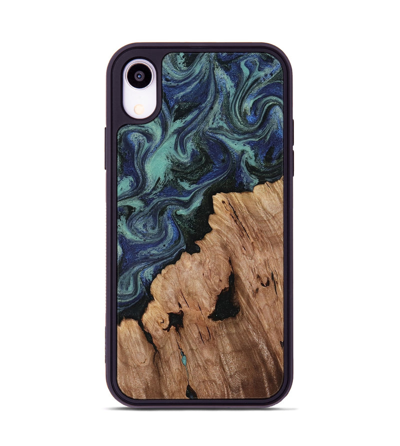 iPhone Xr Wood Phone Case - Hadley (Blue, 818548)