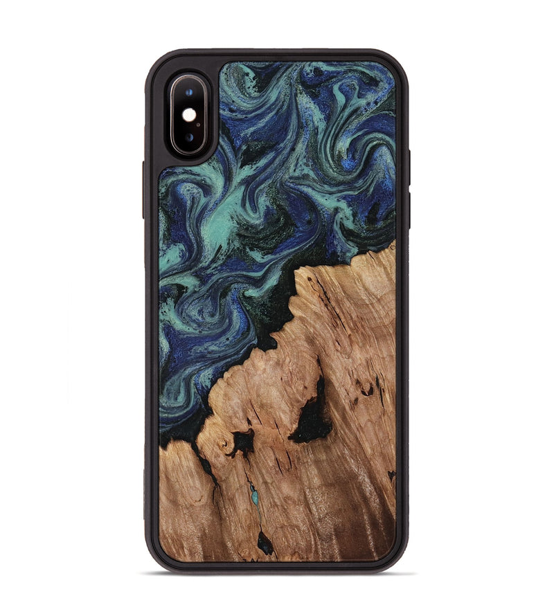 iPhone Xs Max Wood Phone Case - Hadley (Blue, 818548)