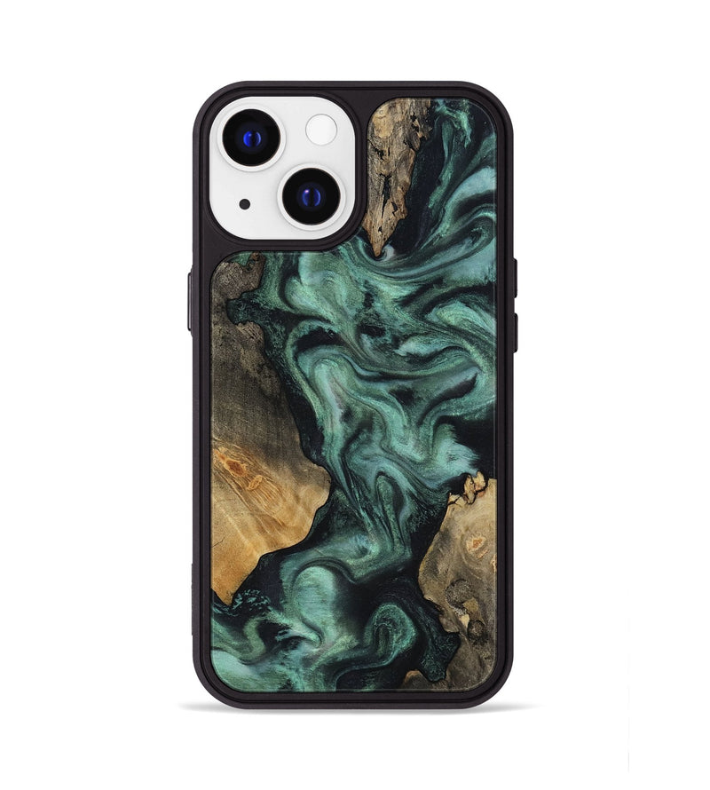 iPhone 13 Wood Phone Case - Hailey (Green, 818549)