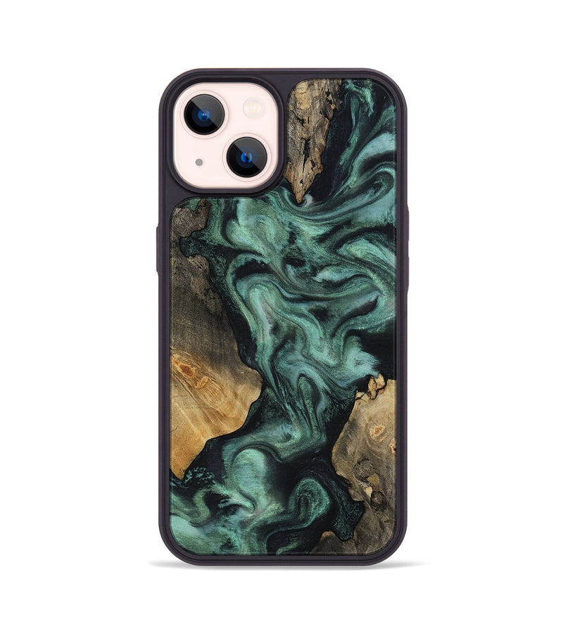 iPhone 14 Wood Phone Case - Hailey (Green, 818549)