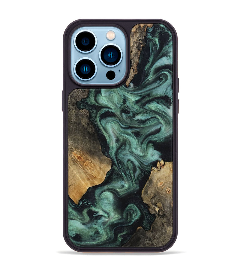 iPhone 14 Pro Max Wood Phone Case - Hailey (Green, 818549)